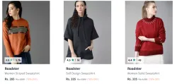 Roadster women Sweatshirts Starts ₹285