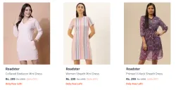 Roadster Womens Dresses Starting at ₹299