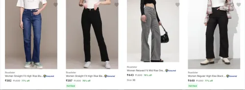 Image of Roadster Women's Jeans at minimum 70% Discount