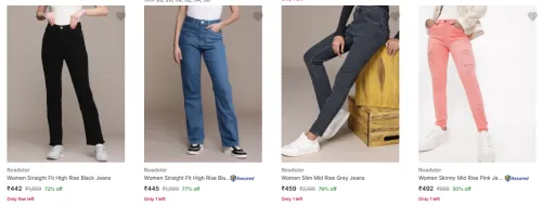Image of Roadster Womens Jeans Upto 79% Discount