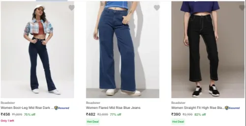 Image of Roadster Women's Jeans upto 80%