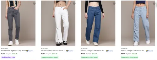 Image of Roadster Women's Jeans upto 82% Discount