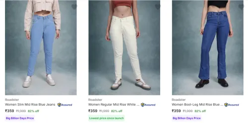 Image of Roadster Women's Jeans upto 82% Discount