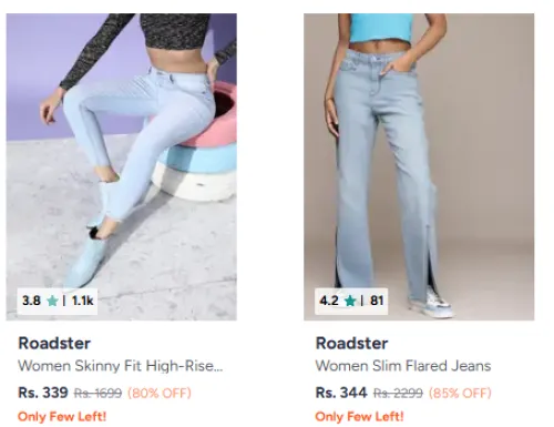 Image of Roadster Women's Jeans Upto 85% Discount