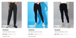 Roadster Womens Jeans upto 87% Discount