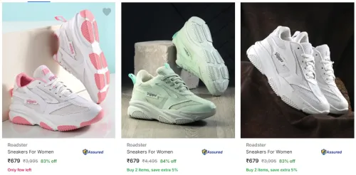 Image of Roadster Women's Sports Shoes @ Up to 84% Discount