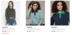 Roadster Womens Sweatshirts starting at ₹299