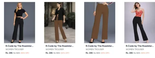 Image of Roadster Women's Trousers at upto 85% Discount