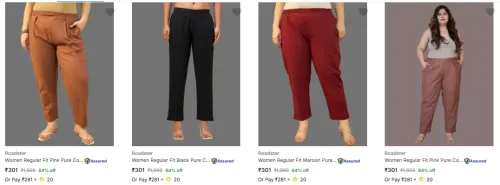 Image of Roadster Women's Trousers upto 84% Discount