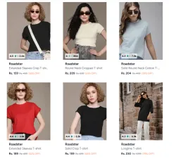 Roadster Womens T-shirts Starting at ₹159