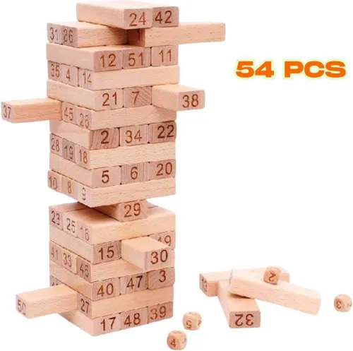 Image of Roarify Wooden Jenga Tumbling Tower