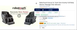 RoboTouch EcoLax SL Track Zero Gravity Full Body Electric Massage Chair (Brown)