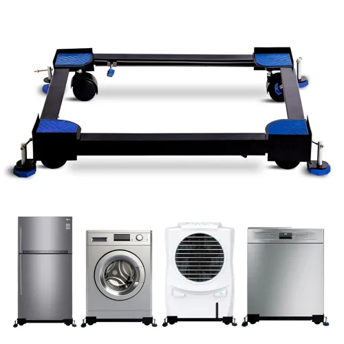 Image of Robustt Washing Machine Stand- Adjustable Metal Trolley with Wheels for Home with 4 Anti Vibration Rubber Grips- Stands 