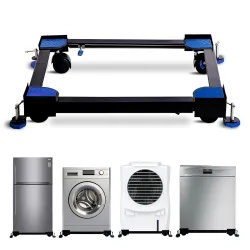 Robustt Washing Machine Stand- Adjustable Metal Trolley with Wheels for Home with 4 Anti Vibration Rubber Grips- Stands 