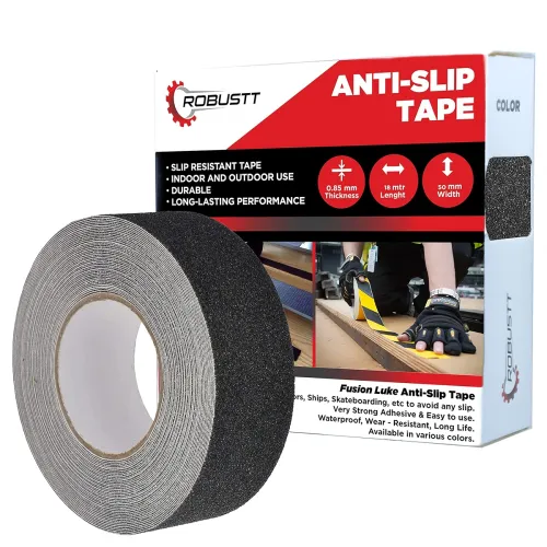 Image of Robustt Anti Skid AntiSlip 18mtr(guaranteed) X50mm (Pack of 1) with PET Material and Solvent Acrylic Adhesive Tape 