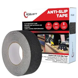 Robustt Anti Skid AntiSlip 18mtr(guaranteed) X50mm (Pack of 1) with PET Material and Solvent Acrylic Adhesive Tape 