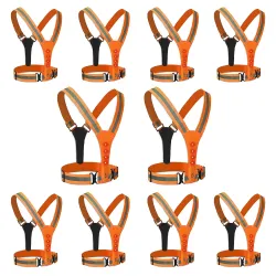 Robustt High visibility LED Safety Vest Jacket - Orange (Pack of 10)
