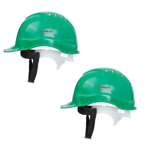 Image of Robustt Safety Helmet - Green (Pack of 2) | Adjustable Headband | Heavy Duty Material | As Per ISI Safety Standard | Non