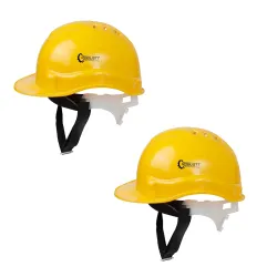 Robustt Safety Helmet - Yellow (Pack of 2) | Adjustable Headband | Heavy Duty Material | As Per ISI Safety Standard | No