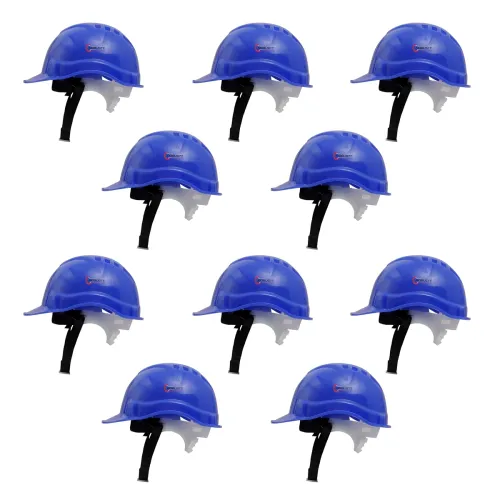 Image of Robustt Safety Heavy Duty Material Helmet - Blue (Pack of 10) 