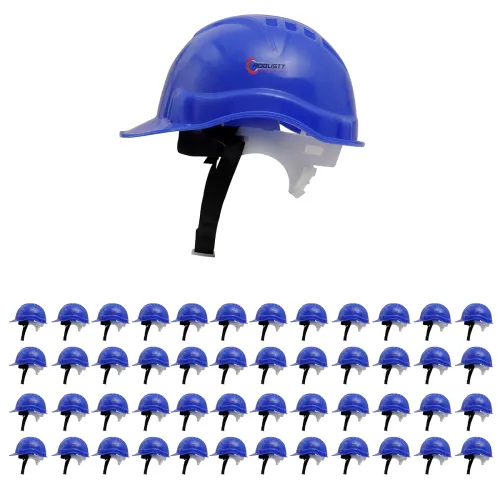 Image of Robustt Safety Helmet - Blue (Pack of 50) | Adjustable Headband | Heavy Duty Material | As Per ISI Safety Standard | Non