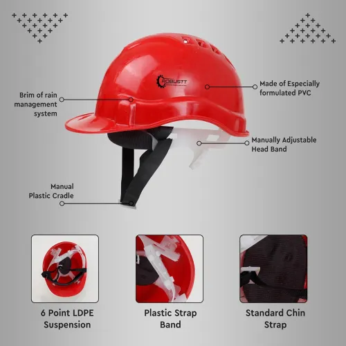 Image of Robustt Safety Helmet - Red (Pack of 2) 