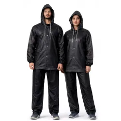 ROBUSTT Unisex EVA Rainsuit Jacket & Pant Set (Pack of 1)| Black