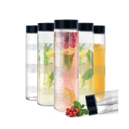 Image of Rokzo Set Of 6 Glass Water Bottle