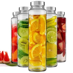 Rokzo Wide Mouth Glass Water Bottle Set Of 5