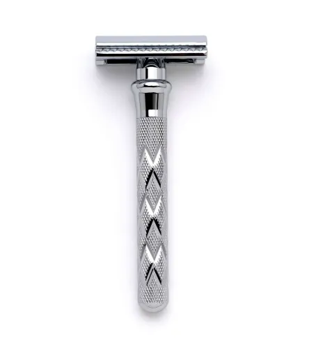Image of Rolason Brass Alloy Three Piece double edge safety razor for men (LG23C - Chrome), Men & Women