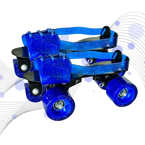 Image of Skating Shoes - Roller Skates for Kids 6-12 with Auto Precision Ball Bearings, 60mm Anti Skid Vinyl Wheels, Toe Stoppers