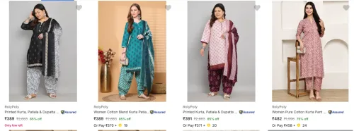 Image of Rolypoly Women's Ethnic Sets upto 85% Discount