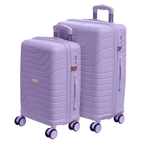 Image of ROMEING Tuscany 20, 24 inch, Set of 2, Polypropylene Luggage, Hard Sided, (Purple 55 and 65 cms) Small & Medium Trolley 