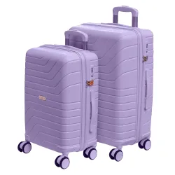 ROMEING Tuscany 20, 24 inch, Set of 2, Polypropylene Luggage, Hard Sided, (Purple 55 and 65 cms) Small & Medium Trolley