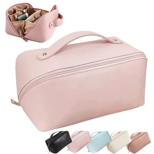 Image of ROMINO Leather Travel Makeup Organizer Pouches