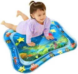romj Plastic Baby Play Mat (Blue, Pack of 2, Medium)