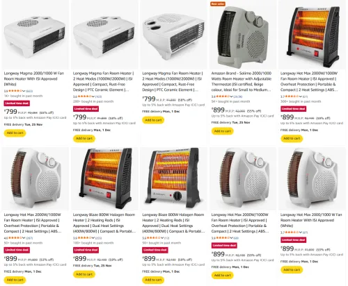 Image of Room Heaters @ Starting ₹799