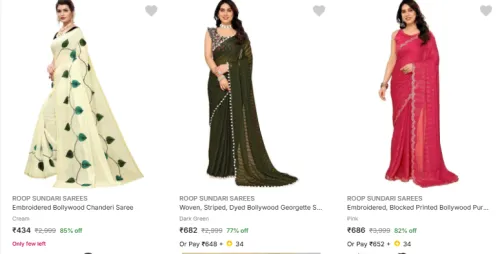 Image of Roop Sundari Sarees Women's Saree Starting @ ₹434