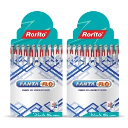 Rorito Fantaflo Ball Pen | Pack of 20 | Revolutionary Glide Ink | Soft Comfort Grip | Attractive Design | Ideal Pen for Students | Red Ink