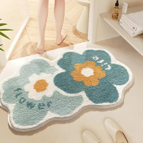 Image of Roseate Anti-Skid Microfiber Mat | 40x60 cm | 2000 GSM | Pack of 1