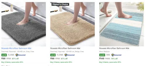 Image of Roseate Bathroom Mat starting @ ₹99