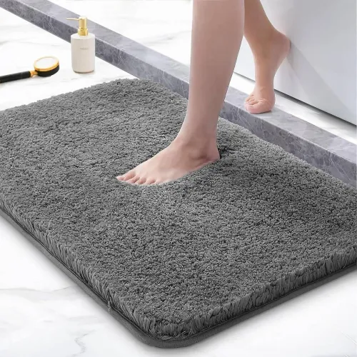 Image of Roseate Microfiber Bathroom Mat 40x60 cm, Grey
