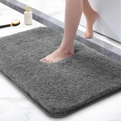 Roseate Microfiber Bathroom Mat 40x60 cm, Grey