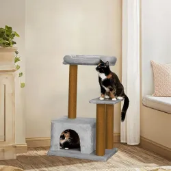 Rosebell Cat Furniture Tower – Grey Compact