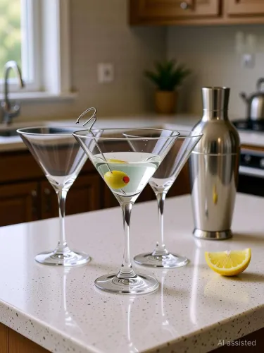 Image of Rosefinch Crystal Martini and Wine Glass Set - Clear (240 ml, Pack of 6)