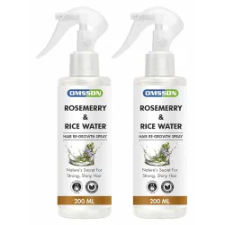 Rosemary And Rice Water Hair Spray for Hair Growth and Hair Fall Control | Natural Hair Tonic for Strong, Shiny & Healthy Hair | Suitable for Men & Women – 400 ml (Pack of 2 x 200 ml)