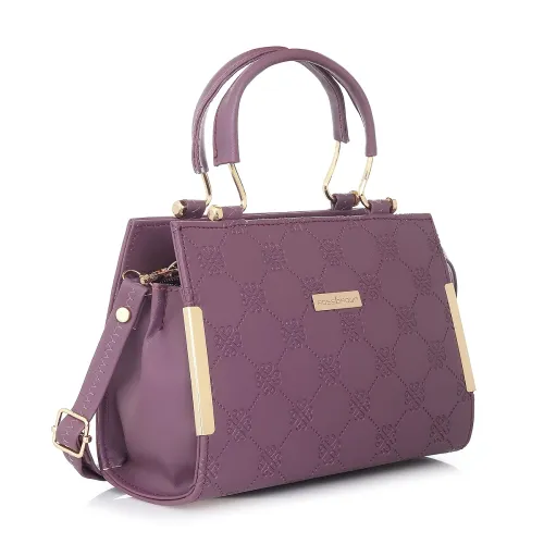 Image of Ross Brown Synthetic Leather Women Satchel Handbag Mini