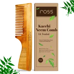Ross Wide-Tooth Kacchi Neem Comb | Oil-Treated with Neem Oil