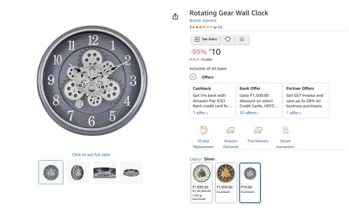 Image of Rotating Gear Wall Clock