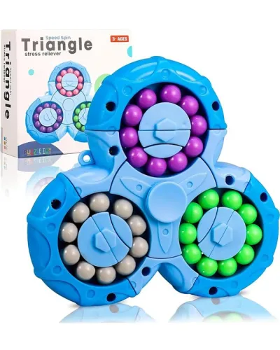 Image of Rotating Magic Bean Cube Puzzle Toy for Kids with Colour Matching Beads